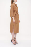 Camel Hair Belted wide cut shirt dress 93995