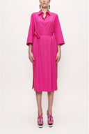 Fuchsia Belted wide cut shirt dress 93995