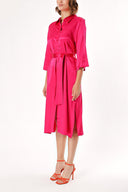 Dark Pink Belted wide cut shirt dress 93995