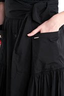 Black Embroidered maxi taffeta dress 94643 RPT