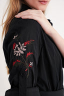 Black Embroidered maxi taffeta dress 94643 RPT