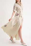 Stone Embroidered maxi taffeta dress 94643 RPT