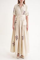 Stone Embroidered maxi taffeta dress 94643 RPT