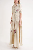 Stone Embroidered maxi taffeta dress 94643 RPT
