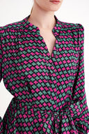 Patterned Gathered long dress 94708 RPT