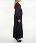 Black Long loose-fitting dress with scarf detail 94727 RPT