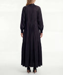 Black Long loose-fitting dress with scarf detail 94727 RPT
