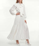 White Long loose-fitting dress with scarf detail 94727 RPT