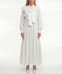 White Long loose-fitting dress with scarf detail 94727 RPT