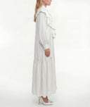 White Long loose-fitting dress with scarf detail 94727 RPT