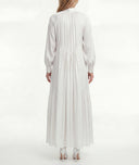 White Long loose-fitting dress with scarf detail 94727 RPT
