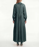 Green Long loose-fitting dress with scarf detail 94727 RPT