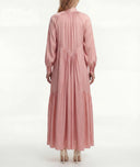 Pink Long loose-fitting dress with scarf detail 94727 RPT