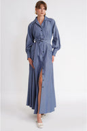 Navy Blue Loose fit long shirt dress 94752 RPT