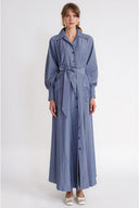 Navy Blue Loose fit long shirt dress 94752 RPT