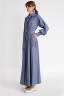 Navy Blue Loose fit long shirt dress 94752 RPT