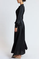Black Gathered long dress 94800 RPT