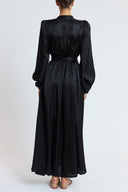 Black Gathered long dress 94800 RPT