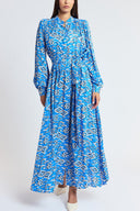 Blue Gathered long dress 94800 RPT
