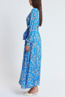 Blue Gathered long dress 94800 RPT