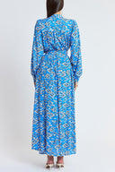 Blue Gathered long dress 94800 RPT