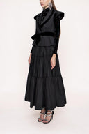 Black Velvet detailed pleated double suit 12275