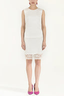 Ecru Lace satin mini dress 91185-S