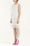 Ecru Lace satin mini dress 91185-S