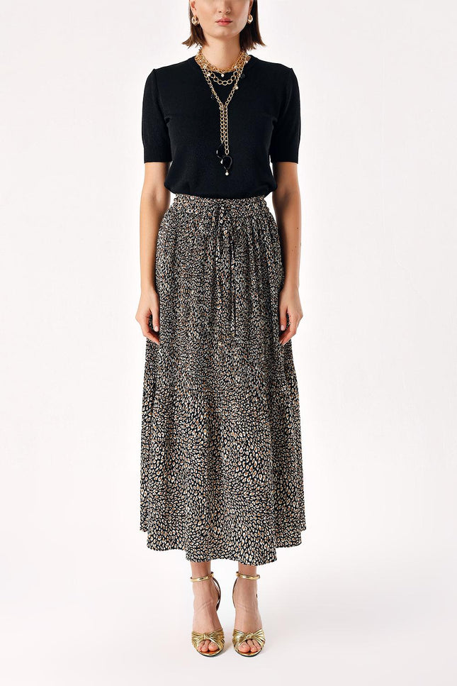 Patterned Pleated midi skirt 81275