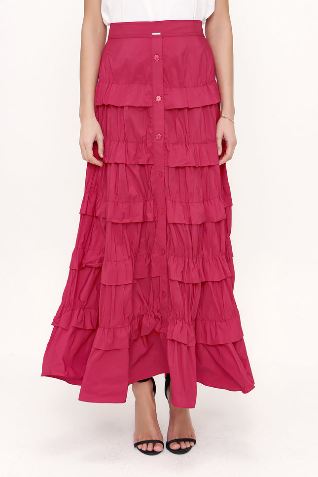 Red Pleated skirt 81168