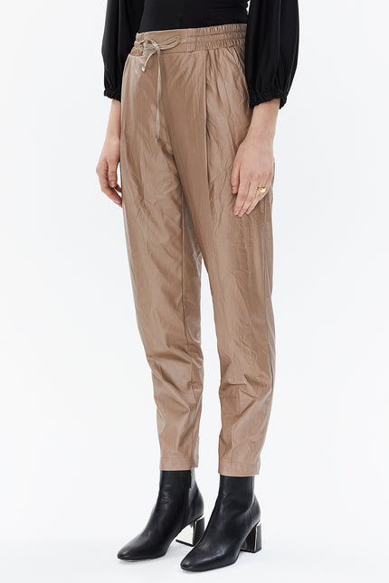 Mink Elastic faux leather pants 41515