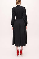 Siyah Pilise Detaylı Gömlek Elbise 94185