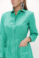 Büzgü Detaylı Uzun Elbise 93131