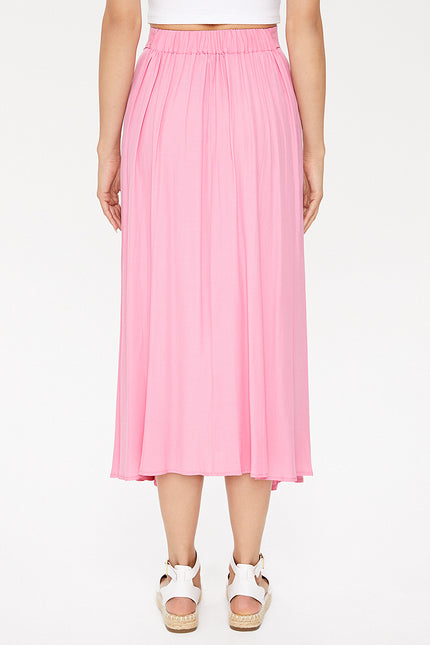 Pink Button ruffled  skirt  81063