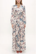 V Yaka Uzun Kemerli Uzun Elbise 92886