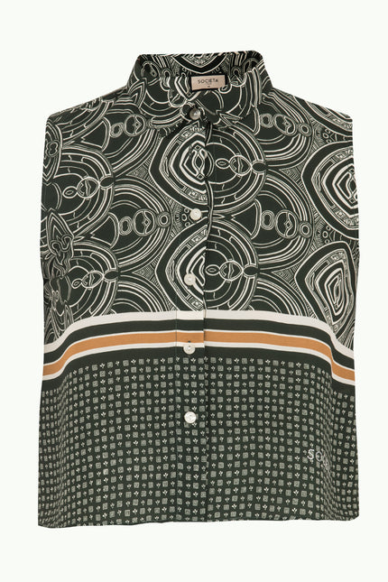 Kristal Taşlı Vıskon Gömlek Desenli 19681