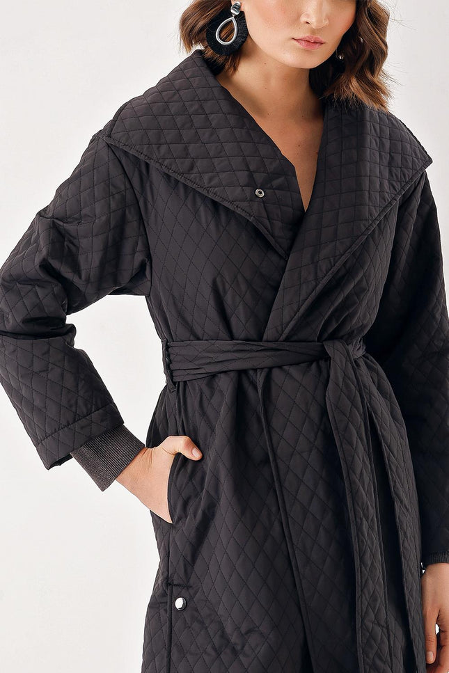 Black Quilted coat 21289