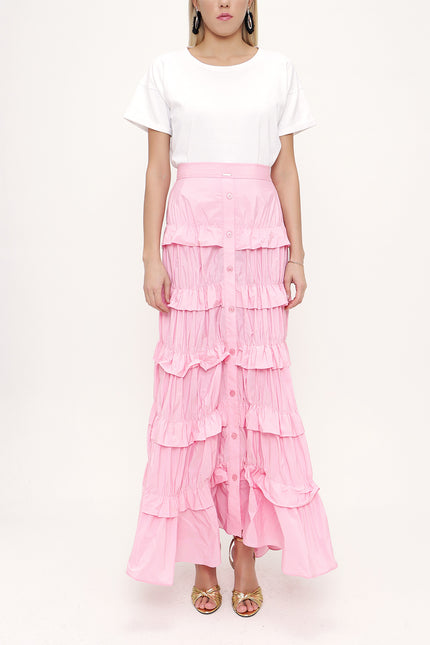 Pink Pleated skirt 81168