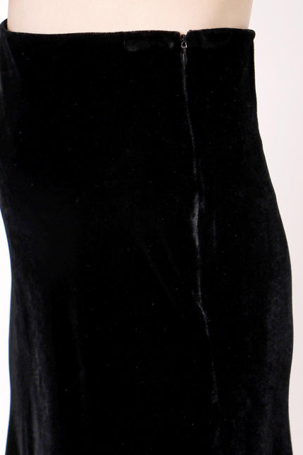 Black Wrap Closure Long Skirt 81076