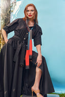 Black Belted shirt dress 93516