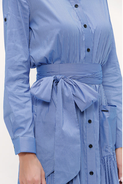 Striped Pocket elastic maxi dress 92606