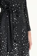 Siyah Yıldız desenli uzun elbise 92176