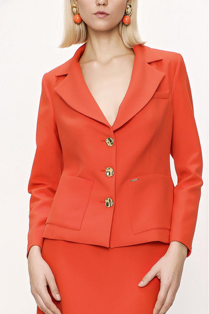 Kırmızı Uzun Etek Ve Blazer Ceketli Ikili Takım 12281