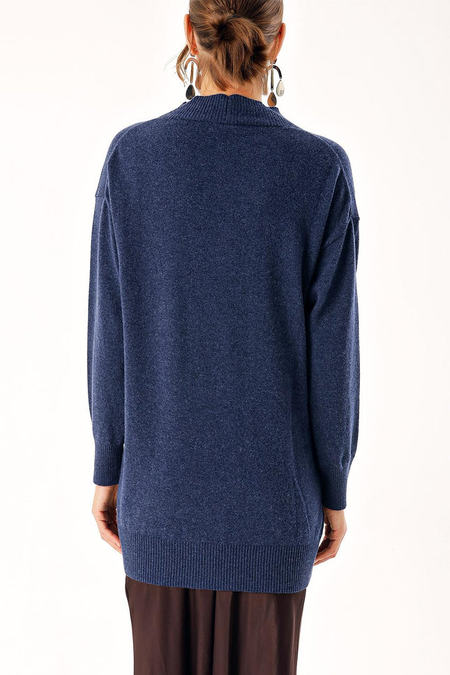Navy Blue Woll and cashmere mix cardigan 28832