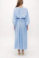 Cepli Düşük Omuz Uzun Elbise 92308