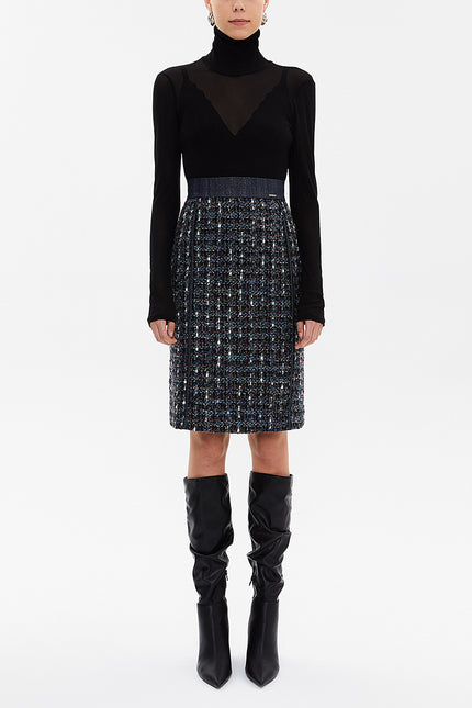 Black High waist  skirt  81040