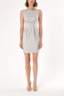 Gray Pleated  sleeveless mini dress  91460