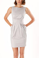 Gray Pleated  sleeveless mini dress  91460