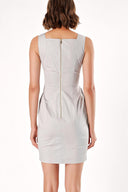 Gray Pleated  sleeveless mini dress  91460