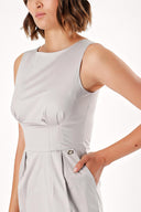 Gray Pleated  sleeveless mini dress  91460